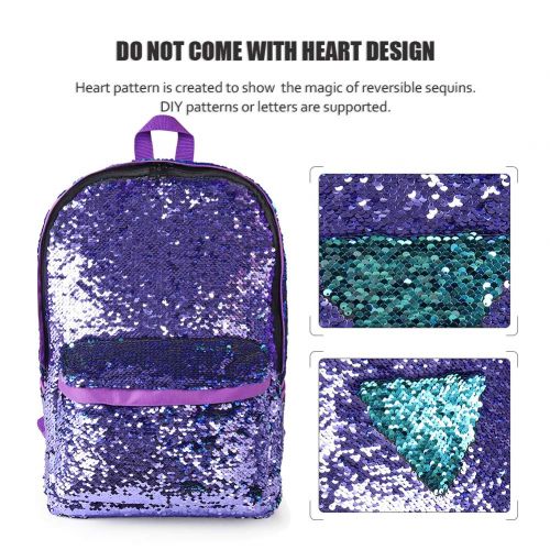  WOYYHO Magic Reversible Sequin Backpack,Sparkly Lightweight Back Pack for Girls and Boys, 17(H)12¼(L)4¾(W) …