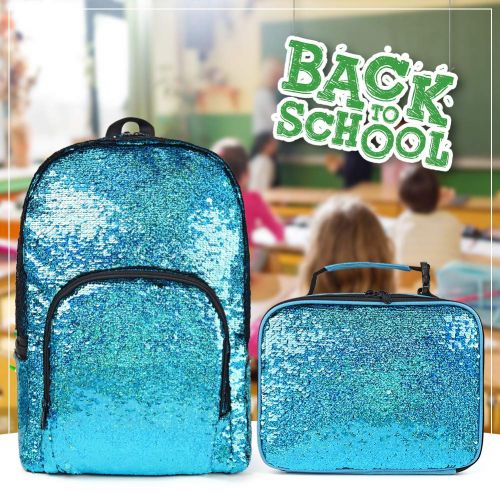  WOYYHO Magic Reversible Sequin Backpack,Sparkly Lightweight Back Pack for Girls and Boys, 17(H)12¼(L)4¾(W) …