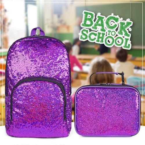  WOYYHO Magic Reversible Sequin Backpack,Sparkly Lightweight Back Pack for Girls and Boys, 17(H)12¼(L)4¾(W) …