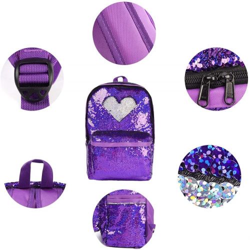  [아마존 핫딜]  [아마존핫딜]WOYYHO Magic Reversible Sequin Backpack,Sparkly Lightweight Back Pack for Girls and Boys, 17(H)12¼(L)4¾(W) …