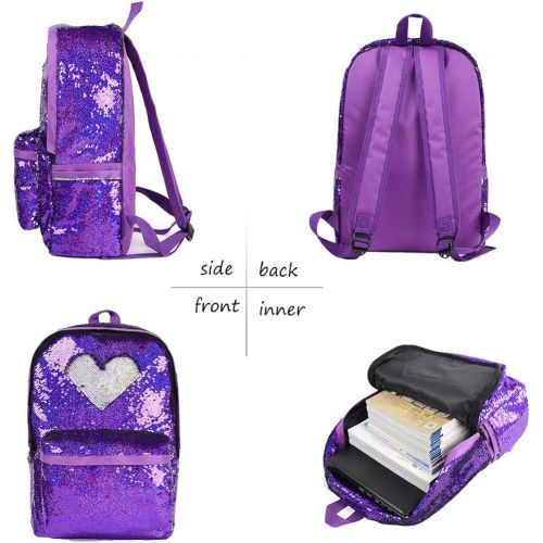  [아마존 핫딜]  [아마존핫딜]WOYYHO Magic Reversible Sequin Backpack,Sparkly Lightweight Back Pack for Girls and Boys, 17(H)12¼(L)4¾(W) …