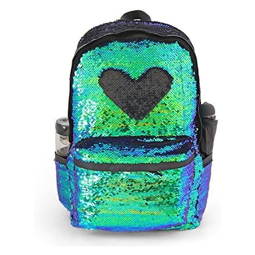  [아마존베스트]WOYYHO Magic Reversible Sequin Backpack,Sparkly Lightweight Back Pack for Girls and Boys, 17(H)12¼(L)4¾(W) …