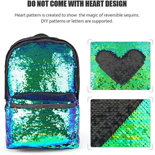  [아마존베스트]WOYYHO Magic Reversible Sequin Backpack,Sparkly Lightweight Back Pack for Girls and Boys, 17(H)12¼(L)4¾(W) …