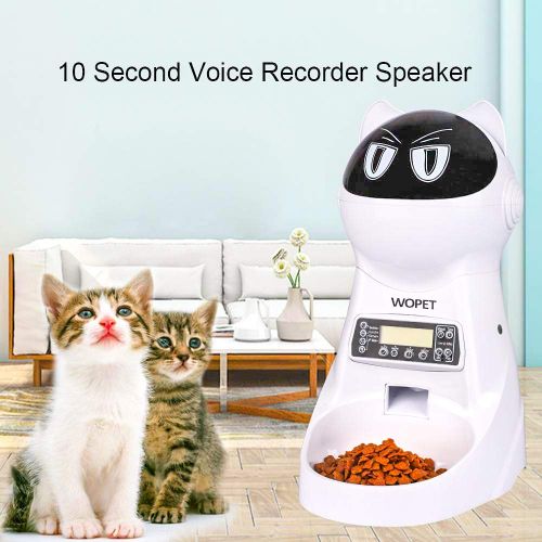  WOpet Pet Feeder,Automatic Cat Feeder Pet Food Dispenser Feeder Medium Large Cat Dog4 Meal, Voice Recorder Timer Programmable,Portion Control