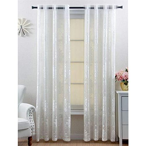  WPKIRA European Embroidered Floral Sheer Curtains Half Shading Screens Rod Pocket Sheer Curtains Bedroom Window Curtain Drapes Room Divider Tulle Sheer 1 Panel W75 x L96 inch