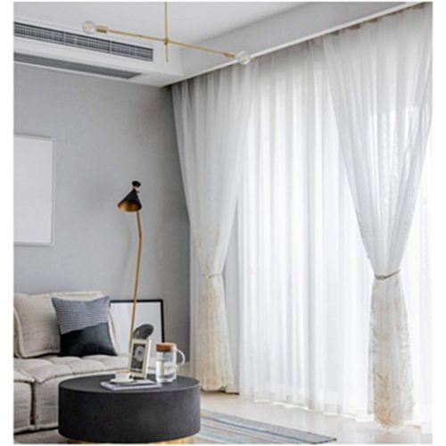  WPKIRA European Embroidered Floral Sheer Curtains Half Shading Screens Rod Pocket Sheer Curtains Bedroom Window Curtain Drapes Room Divider Tulle Sheer 1 Panel W75 x L96 inch