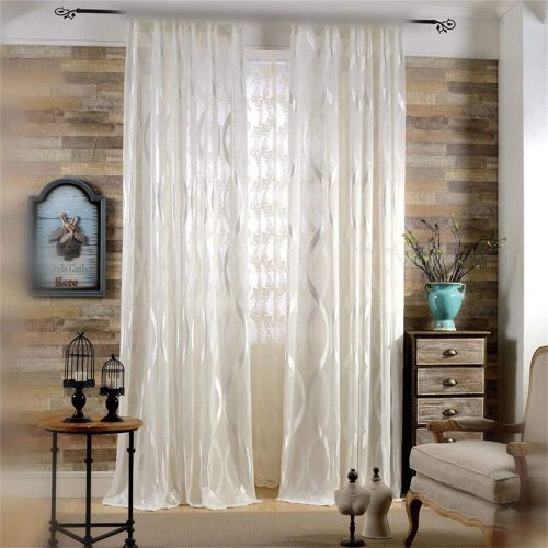  WPKIRA European Embroidered Floral Sheer Curtains Half Shading Screens Rod Pocket Sheer Curtains Bedroom Window Curtain Drapes Room Divider Tulle Sheer 1 Panel W75 x L96 inch