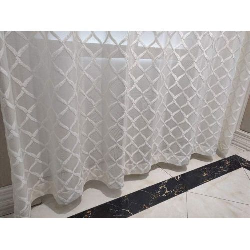  WPKIRA European Embroidered Floral Sheer Curtains Half Shading Screens Rod Pocket Sheer Curtains Bedroom Window Curtain Drapes Room Divider Tulle Sheer 1 Panel W75 x L96 inch