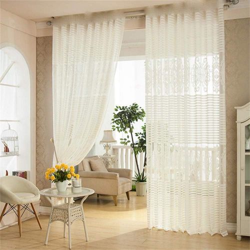  WPKIRA European Embroidered Floral Sheer Curtains Half Shading Screens Rod Pocket Sheer Curtains Bedroom Window Curtain Drapes Room Divider Tulle Sheer 1 Panel W75 x L96 inch