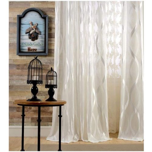  WPKIRA European Embroidered Floral Sheer Curtains Half Shading Screens Rod Pocket Sheer Curtains Bedroom Window Curtain Drapes Room Divider Tulle Sheer 1 Panel W75 x L96 inch