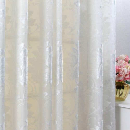  WPKIRA European Embroidered Floral Sheer Curtains Half Shading Screens Rod Pocket Sheer Curtains Bedroom Window Curtain Drapes Room Divider Tulle Sheer 1 Panel W75 x L96 inch