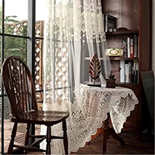  WPKIRA European Embroidered Floral Sheer Curtains Half Shading Screens Rod Pocket Sheer Curtains Bedroom Window Curtain Drapes Room Divider Tulle Sheer 1 Panel W75 x L96 inch