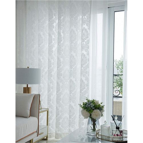  WPKIRA European Embroidered Floral Sheer Curtains Half Shading Screens Rod Pocket Sheer Curtains Bedroom Window Curtain Drapes Room Divider Tulle Sheer 1 Panel W75 x L96 inch