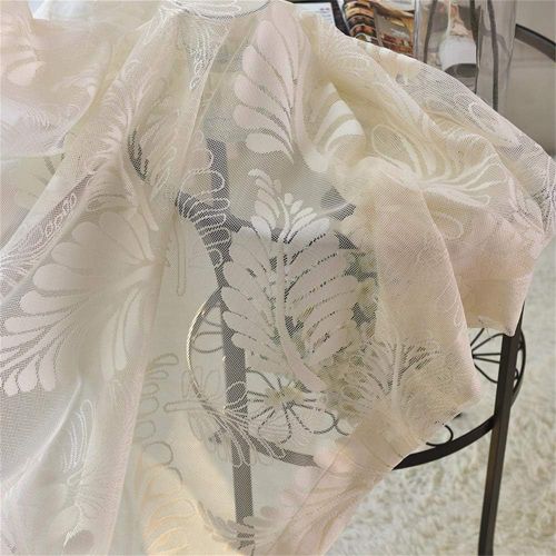  WPKIRA European Embroidered Floral Sheer Curtains Half Shading Screens Rod Pocket Sheer Curtains Bedroom Window Curtain Drapes Room Divider Tulle Sheer 1 Panel W75 x L96 inch