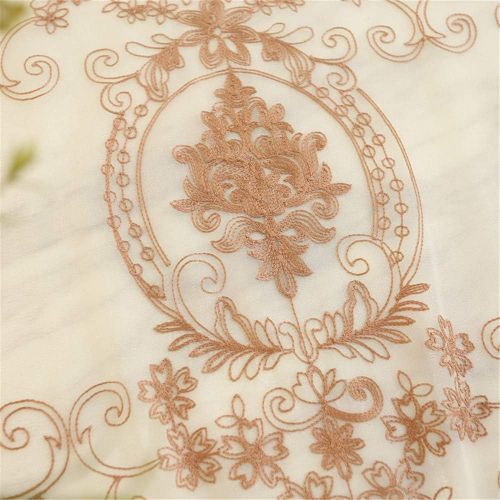  WPKIRA European Embroidered Floral Sheer Curtains Half Shading Screens Rod Pocket Sheer Curtains Bedroom Window Curtain Drapes Room Divider Tulle Sheer 1 Panel W75 x L96 inch