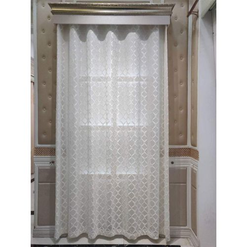  WPKIRA European Embroidered Floral Sheer Curtains Half Shading Screens Rod Pocket Sheer Curtains Bedroom Window Curtain Drapes Room Divider Tulle Sheer 1 Panel W75 x L96 inch