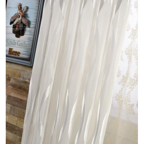  WPKIRA European Embroidered Floral Sheer Curtains Half Shading Screens Rod Pocket Sheer Curtains Bedroom Window Curtain Drapes Room Divider Tulle Sheer 1 Panel W75 x L96 inch