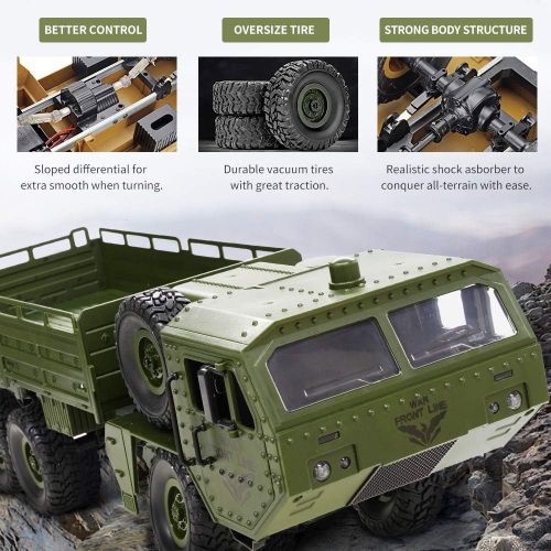  WQ RC Cars, Remote Control Army Car with Transport Function 6WD Off-Road Truck All Terrains Electric Toy Waterproof RC Toy for Adult Boys Girls