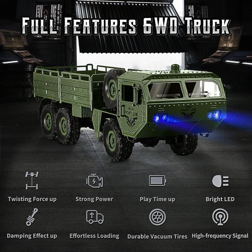  WQ RC Cars, Remote Control Army Car with Transport Function 6WD Off-Road Truck All Terrains Electric Toy Waterproof RC Toy for Adult Boys Girls