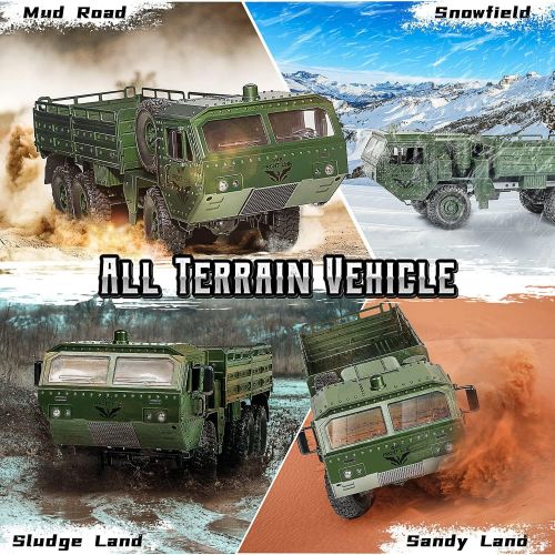  WQ RC Cars, Remote Control Army Car with Transport Function 6WD Off-Road Truck All Terrains Electric Toy Waterproof RC Toy for Adult Boys Girls