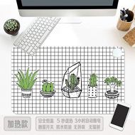 WQMousePad Ins Small Fresh Plant Heating Mouse pad Female Oversized Padded Waterproof Office Heating Warm Table mat Keyboard, Light Gray Heating Table mat -ins 2,360x600x3mm