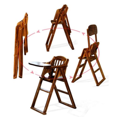  WQZZz-Highchairs Wooden Portable Foldable High Chair and Travel Booster Seat | Safe 5-Point Harness Compact Lightweight with Adjustable Straps for Feeding Babies and Toddlers