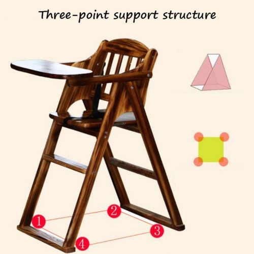  WQZZz-Highchairs Wooden Portable Foldable High Chair and Travel Booster Seat | Safe 5-Point Harness Compact Lightweight with Adjustable Straps for Feeding Babies and Toddlers