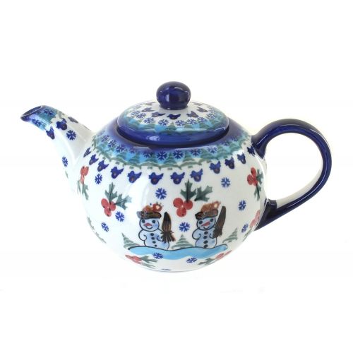  WR Unikat Blue Rose Polish Pottery Frosty Duo Teapot