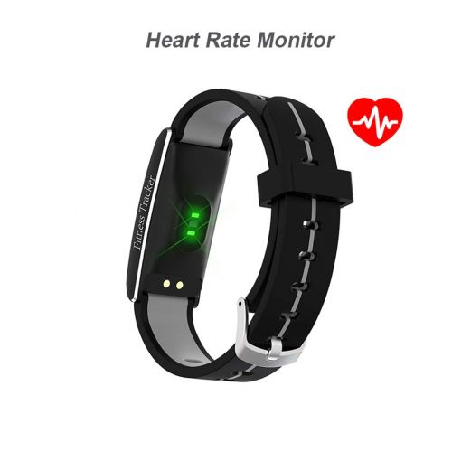  WRRAC-Monitore Fitness Tracker Bluetooth Schrittzahler mit Herzfrequenz-Schlafmonitor Wasserdichtes Smart-Armband Multi-Funktions-Kalorienzahler fuer iOS Android fuer Manner, Frauen, Kinder (Schwar