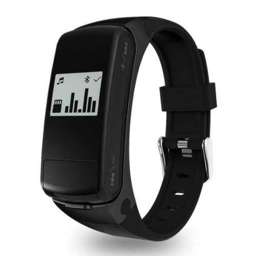  WRRAC-Monitore Fitness Tracker Bluetooth Headset Sport Armband mit Herzfrequenz Schlaf Monitor Smart Watch Wasserdichte Kalorienzahler Drahtloser Schrittzahler Kompatibel mit iOS Android fuer Mann