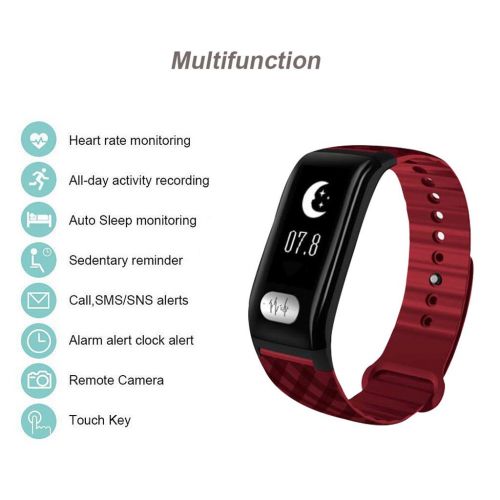  WRRAC-Monitors Waterproof Activity Trackers Sports Smart Bracelet Calorie Step Counter with Heart Rate Monitor Blood Pressure Pedometer Watch for Kids Men Women for Android or iOS
