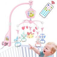 WSD&Co Baby mobiles for Crib Musical, Baby Plush Crib Mobile with Lights and Music,Remote and Toy for Pack and...