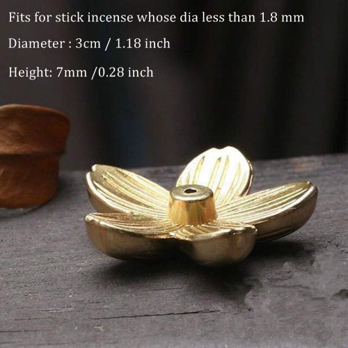  인센스스틱 WSERE 4 Pieces Mini Brass Incent Burner Holder Incense Stick Holder, 2 Gold 2 Silver Sakura Flower Shaped Stick Insence Holder Ash Catcher Tray for Meditation Prayer Yoga Teahouse