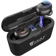 Wireless Bluetooth Earbuds with Mic, WSHDZ T7 Touch Control Waterproof Immersive Bass Stereo Long Battery Headphones, Portable Charging Case with LED Display, Headset for Sports, A