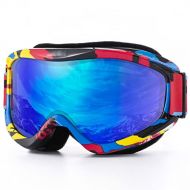 WSSBK Childrens Ski Goggles Professional Skiing Goggles Double Layers Lens Anti-Fog Snow Goggle Fits Over Glasses (Color : Blue, Size : One Size)