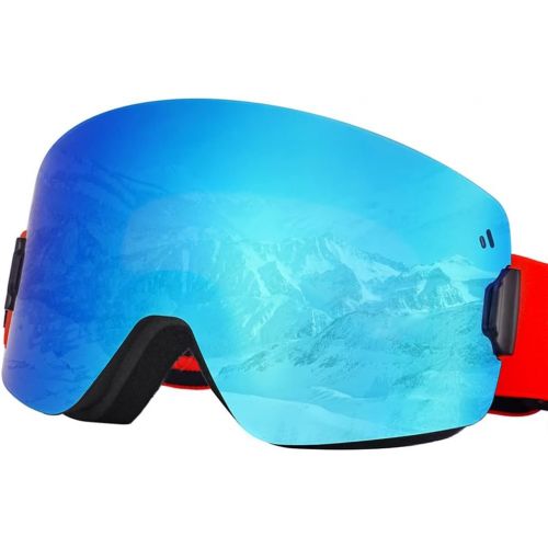  WSSBK Ski Goggles Double Layers Anti-Fog Ski Mask Glasses Skiing Men Women Snow Snowboard Goggles (Color : Blue, Size : One Size)
