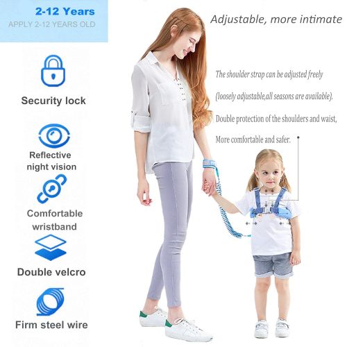  [아마존베스트]WSZCML Toddler Harness Walking Leash- Child Anti Lost Wrist Link - Child Safety Harness - Upgrade with Reflective Tape Liner（6.5ft）- for 1-12 Years Boys and Girls to Disneyland, Zoo or Ma