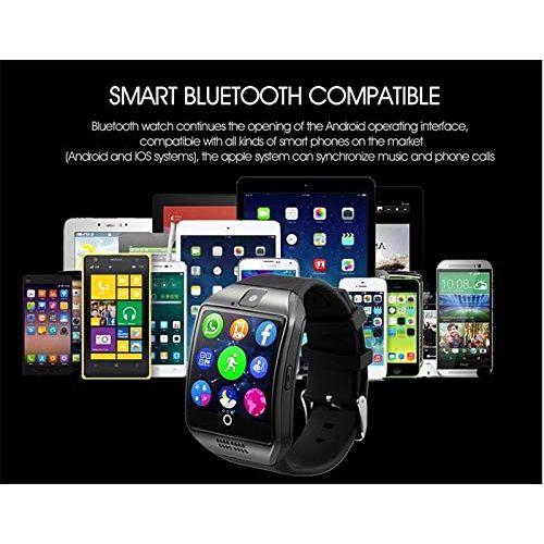  WTGJZN Q18 Passometer Smart Watch with Touch Screen Camera Support TF Card Bluetooth smartwatch for Android iOS Phone