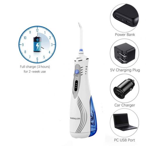  WTTHCC Water Flosser Oral Irrigator Portable USB Rechargable 3-Mode Water Flossing Power Floss...