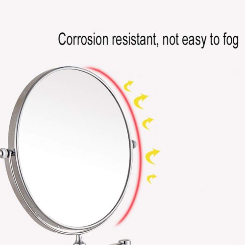  WUDHAO Makeup Mirror Mirrors with Lights Makeup Mirror Bathroom Folding 8 Inch Double Sided Metal Round Creative Mirror 3 Times Magnification (Color : Silver, Size : 8 inches 3 X)