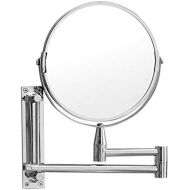 WUDHAO Makeup Mirror Telescopic Bathroom Mirror Wall-Mounted Folding 7 Inch Beauty Mirror/Vanity Mirror/Makeup Mirror (Color : Silver, Size : 7 inches)