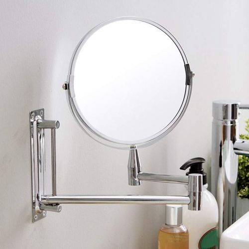  WUDHAO Makeup Mirror Telescopic Bathroom Mirror Wall-Mounted Folding 7 Inch Beauty Mirror/Vanity Mirror/Makeup Mirror (Color : Silver, Size : 7 inches)