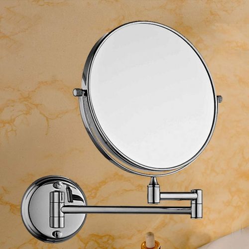  WUDHAO Makeup Mirror Mirrors with Lights Makeup Mirror Bathroom Mirror Bathroom Folding 8 Inch Double Metal Circular Creative Mirror 3 Times Magnification (Color : Silver, Size : 8