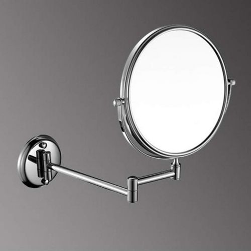  WUDHAO Makeup Mirror Makeup Mirror Bathroom Mirror Bathroom Folding 8 Inch Double Metal Circular Creative Mirror 10 Times Magnification (Color : Silver, Size : 8 inches 10 X)