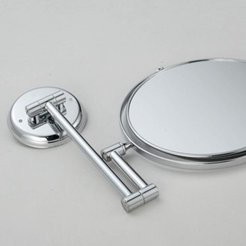  WUDHAO Vanity Mirror,Makeup Mirror Bathroom Wall-Mounted 6 Inch / 8 Inch Rotating Folding Double-Sided Magnification Makeup Mirror with Lights Wall Mounted (Color : Chrome, Size :