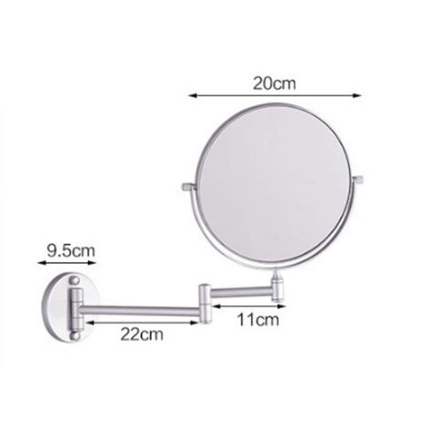  WUDHAO Mirrors with Lights Wall Mounted Round Mirror Matte 8 Inch Bathroom Mirror Makeup Mirror Wall Mounted Folding Hotel Home Decoration 3 Times Magnification Makeup Vanity Mirro