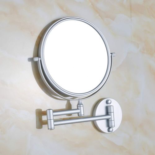  WUDHAO Mirrors with Lights Wall Mounted Round Mirror Matte 8 Inch Bathroom Mirror Makeup Mirror Wall Mounted Folding Hotel Home Decoration 3 Times Magnification Makeup Vanity Mirro