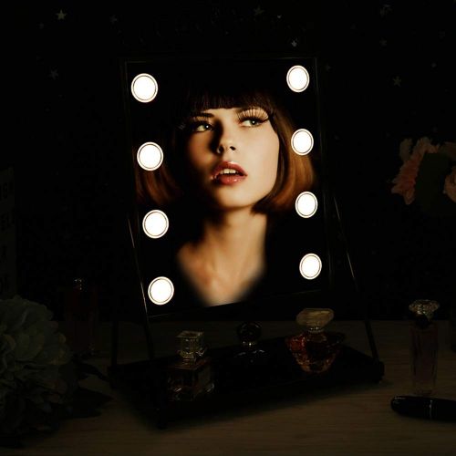  WUDHAO Mirrors with lights Wall Mounted Hollywood vanity mirror with light metal frame professional makeup mirror and lighting dressing table set with smart touch adjustable 3w LED light