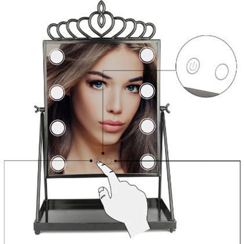  WUDHAO Mirrors with lights Wall Mounted Hollywood vanity mirror with light metal frame professional makeup mirror and lighting dressing table set with smart touch adjustable 3w LED light