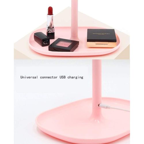  WUDHAO Vanity Mirror,Makeup Mirror LED Dressing Table Mirror with 3 Light Settings Fill Mirror 4 Block Adjustment USB Charging dimmable countertop Creative Makeup Mirror with Light